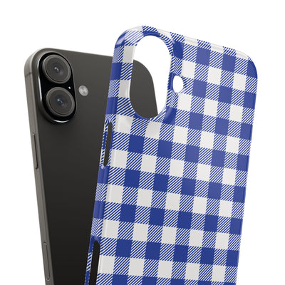 Slim Blue Gingham Gift for Her Cute Phone Cases for Iphone 16 Pro Max | iPhone 15 Case | iPhone 15 Pro Max Case, Iphone 14, 13, 12, 11, 10, 8, 7