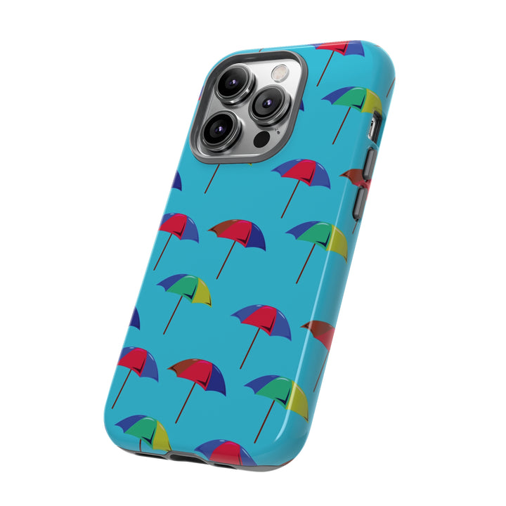 Cute IPhone Case | Colorful Beach Parasols Blue, iPhone 15 Case | iPhone 15 Pro Case, Iphone 14 Case, Iphone 14 Pro Max Case, Protective Iphone Case - Studio40ParkLane