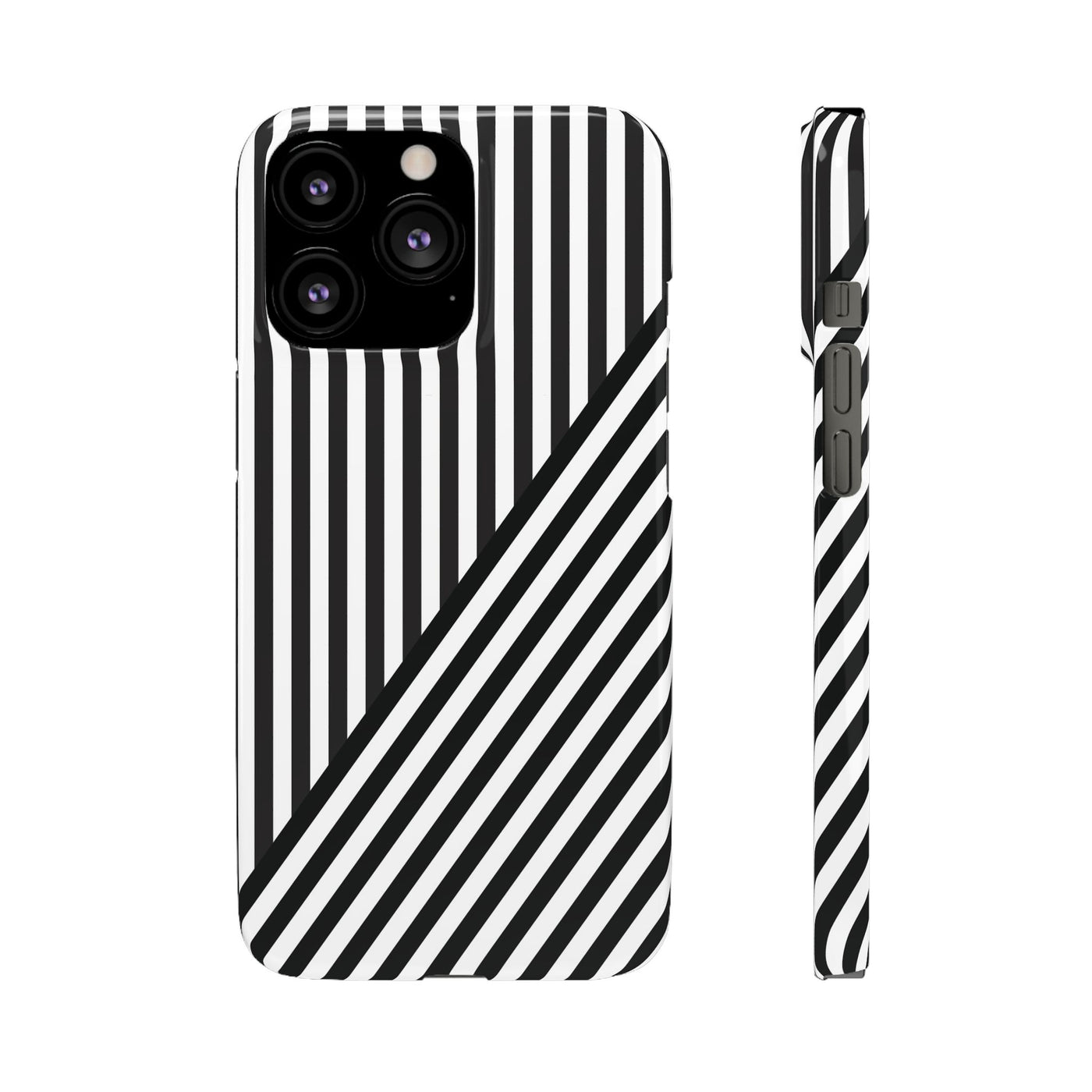 Aesthetic Black White Stripes Cute Phone Case Sleek Snap - For iPhone 17 Pro Max iPhone 16 Pro iPhone 15 Iphone 14 Plus 13 Pro 12 11 10 Gift - Studio40ParkLane