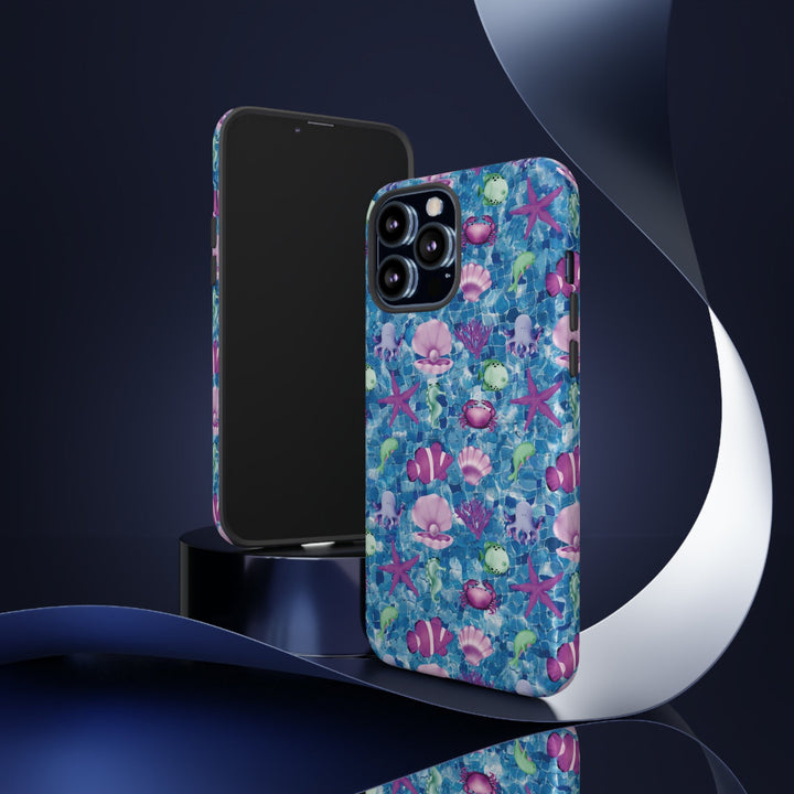 Cute IPhone Case | Blue Pink Under The Sea, iPhone 15 Case | iPhone 15 Pro Case, Iphone 14 Case, Iphone 14 Pro Max Case, Protective Iphone Case - Studio40ParkLane