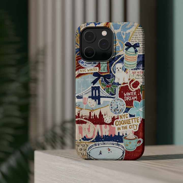 New York Winter Coquette Collage Tough Magsafe Cute Phone Cases for Iphone | iPhone 17 Pro Max Case, Iphone 16, Iphone 15 14 13 12 11 10 9