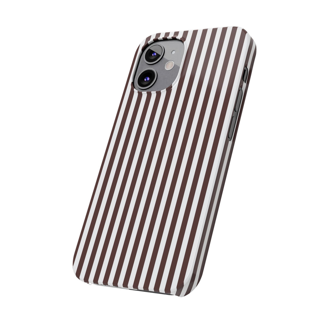 Slim Carriage Brown Striped Cute Phone Case for Iphone 16 - | iPhone 15 Pro Max Case | iPhone 14 Case Iphone 13 12 11 10 9 8 7 Gift for Her - Studio40ParkLane