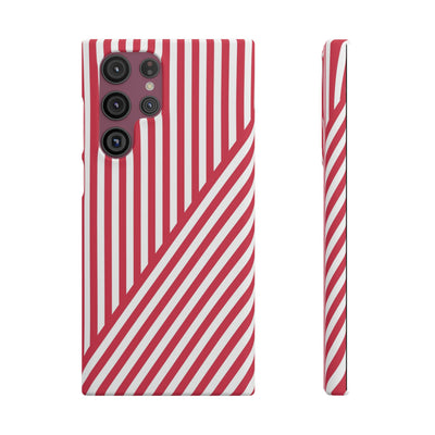 Aesthetic Winterberry Red Stripes Cute Phone Case Sleek Snap - For iPhone 17 Pro Max iPhone 16 Pro iPhone 15 Iphone 14 Plus 13 Pro 12 11 10 Gift - Studio40ParkLane