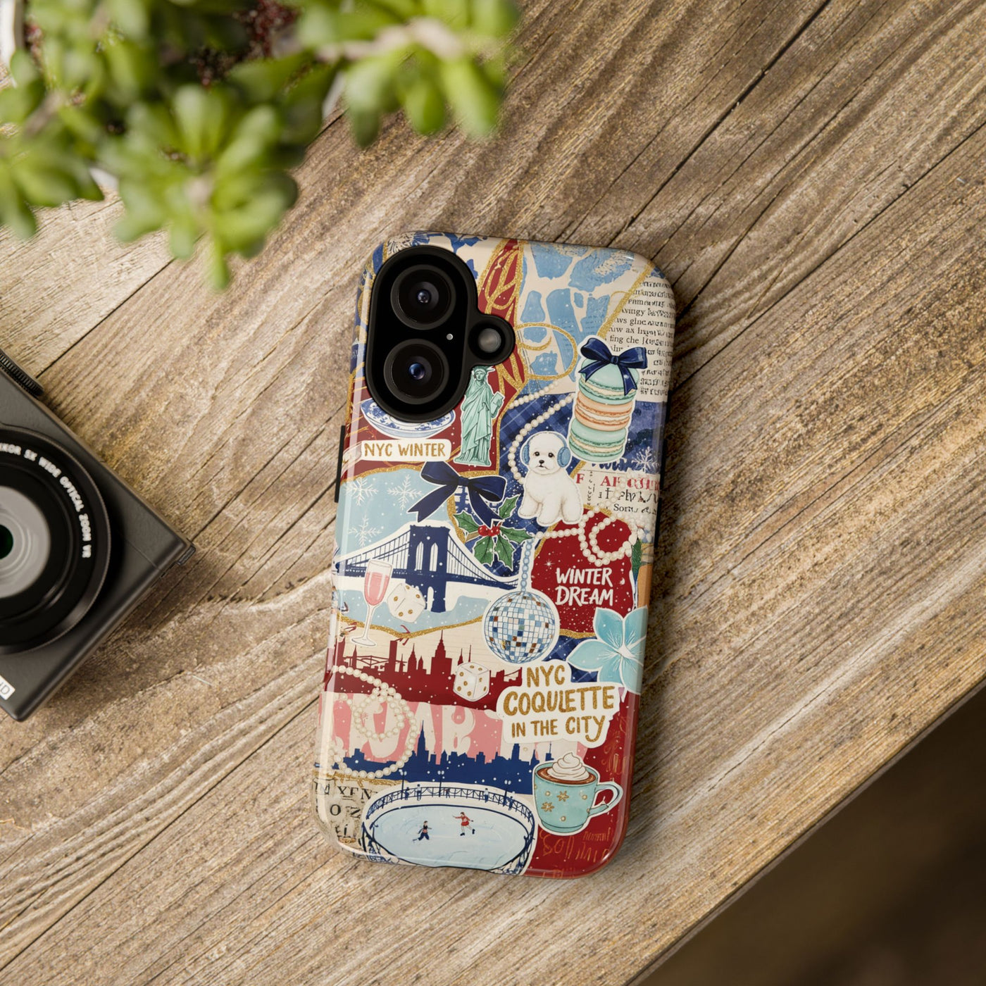 New York Winter Coquette Collage Tough Premium Phone Case - For iPhone 17 Pro Max iPhone 16 Pro iPhone 15 Iphone 14 Plus 13 Pro 12 11 10 XR