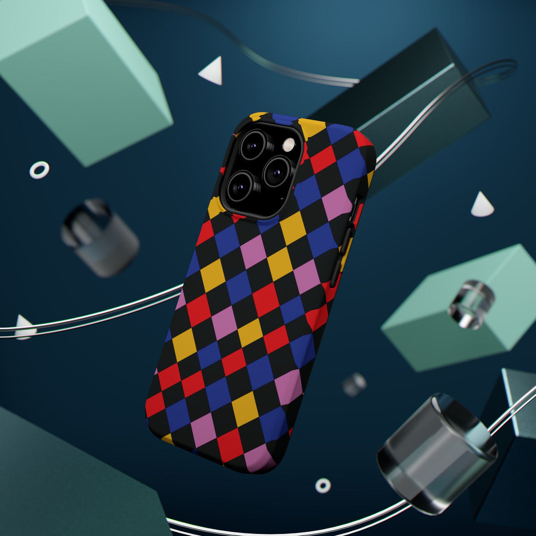 Aesthetic Colorful Checkerboard Tough Magsafe Phone Case - For iPhone 17 Pro Max iPhone 16 Pro iPhone 15 Iphone 14 Plus 13 Pro 12 11 Gift - Studio40ParkLane
