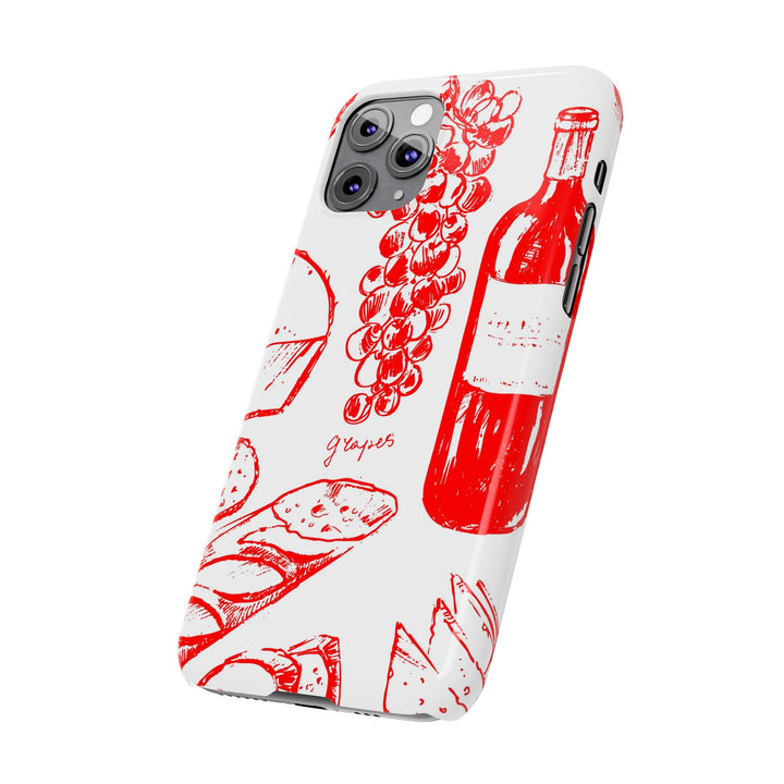 Slim Cute Phone Cases for Iphone | iPhone 15 Case | iPhone 15 Pro Max Case, Iphone 14, Iphone 14 Pro Max, Iphone 13, French Food Wine Red - Studio40ParkLane