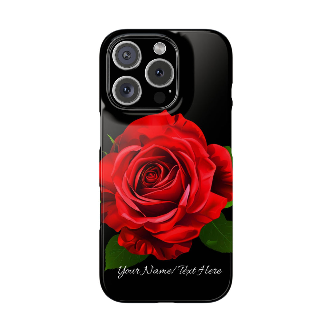 Slim Custom Personalized Red Rose Flowers Gift for Her Cute Phone Cases for Iphone 16 Pro Max | iPhone 15 Case | iPhone 15 Pro Max Case, Iphone 14, Iphone 14 Pro Max, Iphone 13 12 11 8 7 - Studio40ParkLane