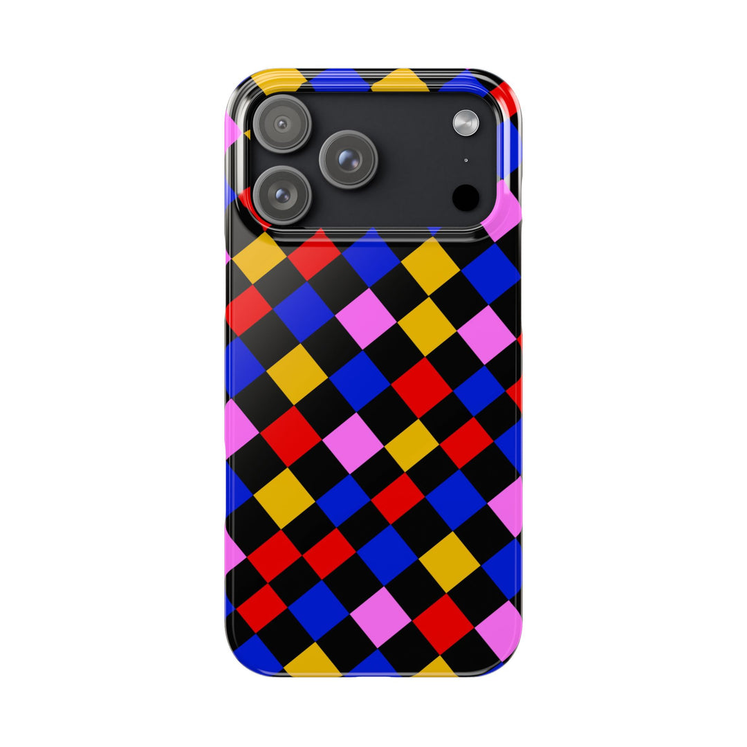 Slim Abstract Colorful Checkerboard Cute Phone Case for Iphone 17 - | iPhone 16 Pro Max Case | iPhone 15 Case Iphone 14 13 12 11 Gift for Her - Studio40ParkLane