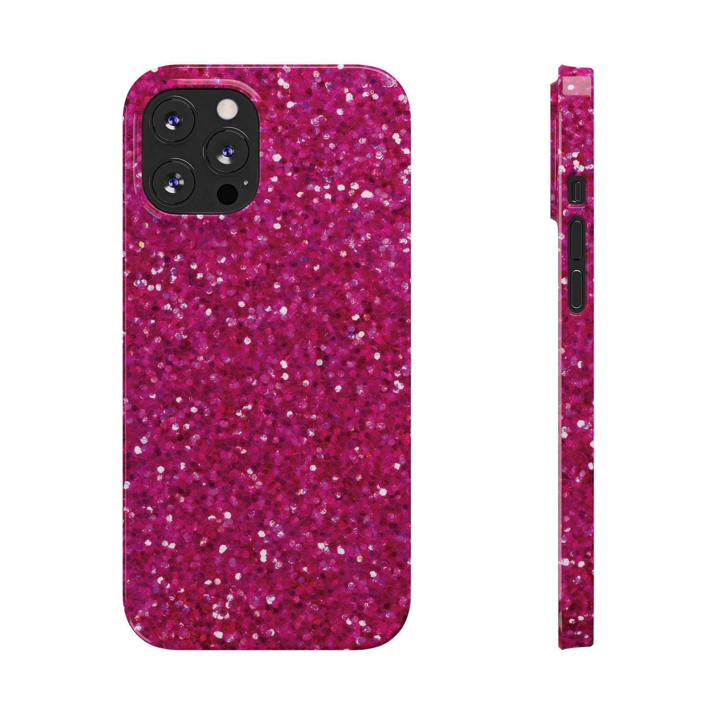 Slim Muted Pink Faux Play on Glitter Effect Cute Phone Cases for Iphone 16 Pro Max | iPhone 15 Case | iPhone 15 Pro Max Case, Iphone 14, Iphone 14 Pro Max, Iphone 13 12 11 8 7