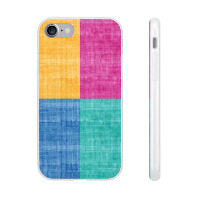 Cute Flexi Phone Cases, Abstract Colored Blocks, Compatible with Samsung Galaxy S23, Samsung S22, Samsung S21, Samsung S20, Galaxy S20 Ultra