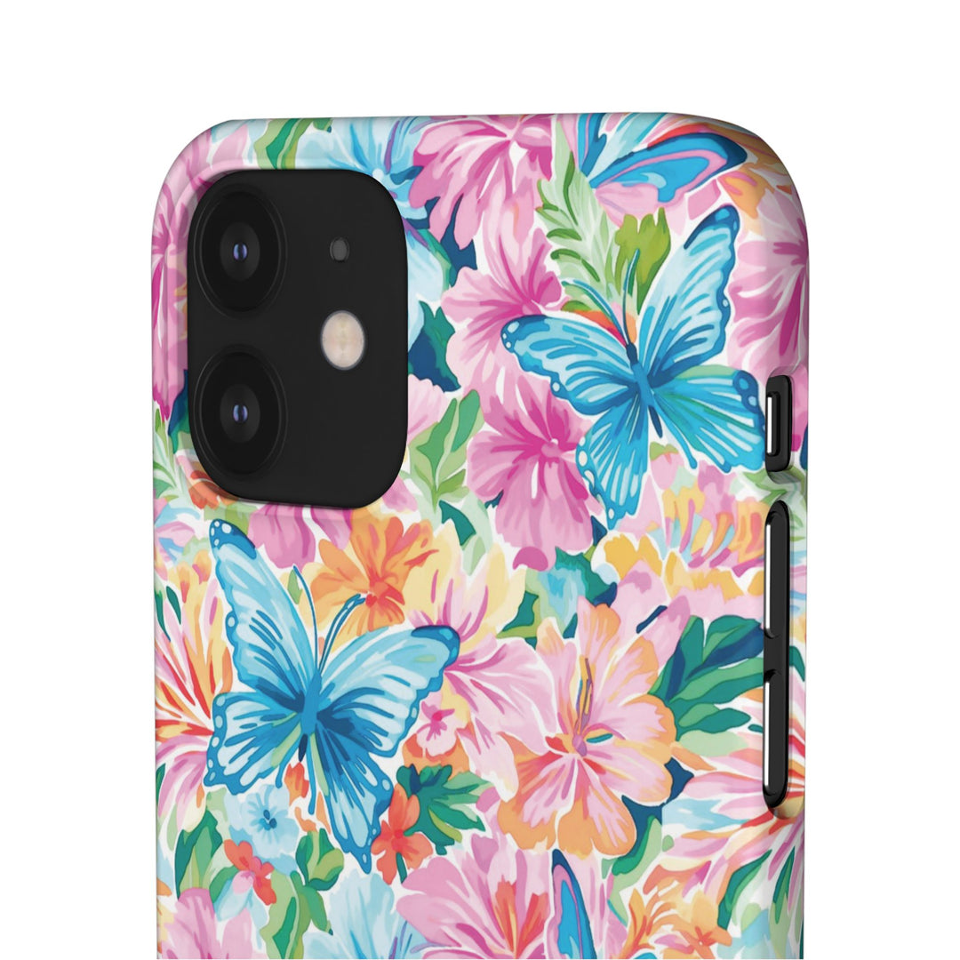 Sleek Snap Butterflies Flowers Cute Phone Case for iPhone 16 15 14 13 12 11 X Xs Max Xr Pro Plus Samsung Galaxy S24 S23 S22 S21 S20 Ultra