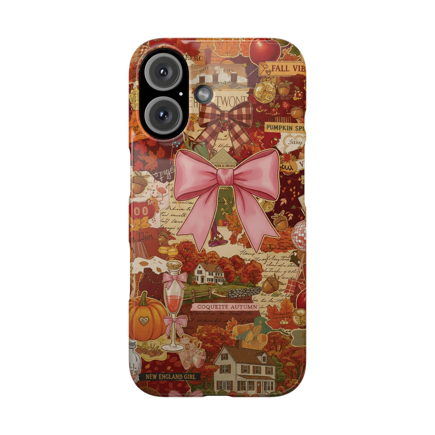 New England fall Coquette Collage Cute Phone Case for Iphone 16 - | iPhone 15 Pro Max Case | iPhone 14 Case Iphone 13 12 11 10 9 8 7 X XS - Studio40ParkLane