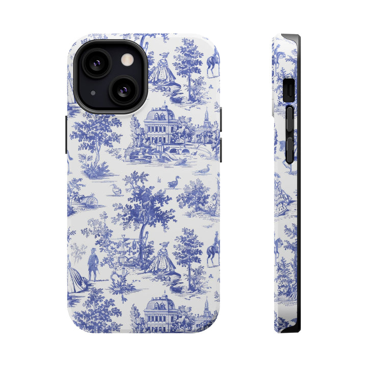 Blue Toile Magnetic Impact-Resistant Cute Phone Case for Iphone 16, iPhone 15 Pro Max Plus 14, 13, 12, 11 Gift for her - Studio40ParkLane