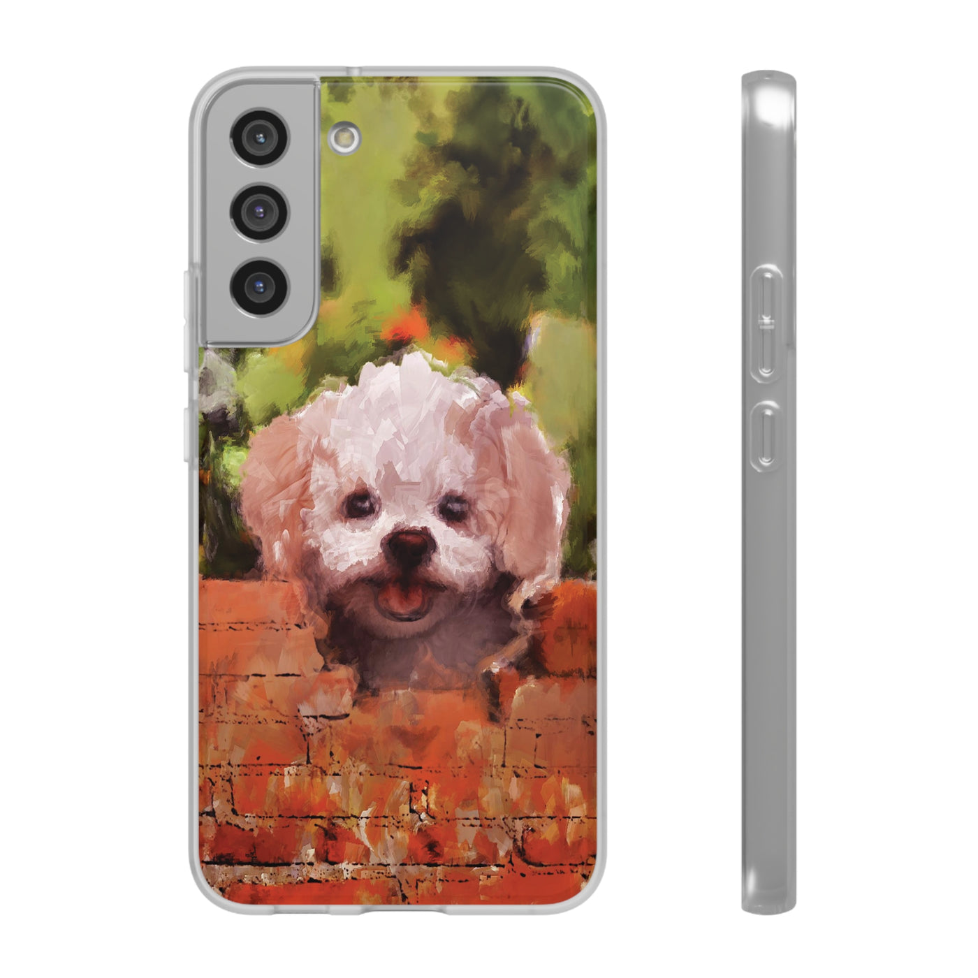 Cute Flexi Samsung Phone Cases, Bichon Frise Dog Galaxy S23 Phone Case, Samsung S22 Case, Samsung S21 Case, S20 Plus