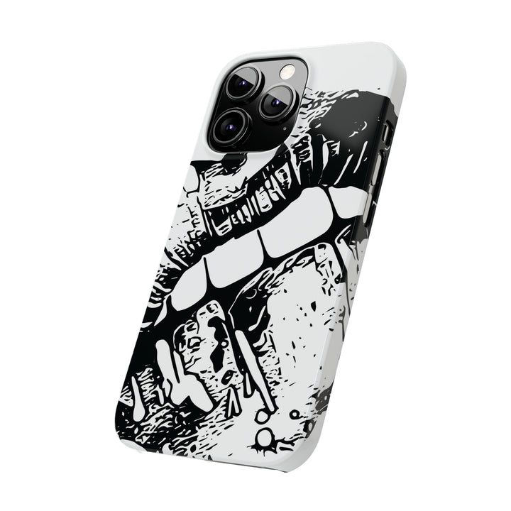 Slim Cute Phone Cases for Iphone - | iPhone 15 Case | iPhone 15 Pro Max Case, Iphone 14 Case, Iphone 14 Pro Max, Iphone 13, Smile Lips Black and White - Studio40ParkLane