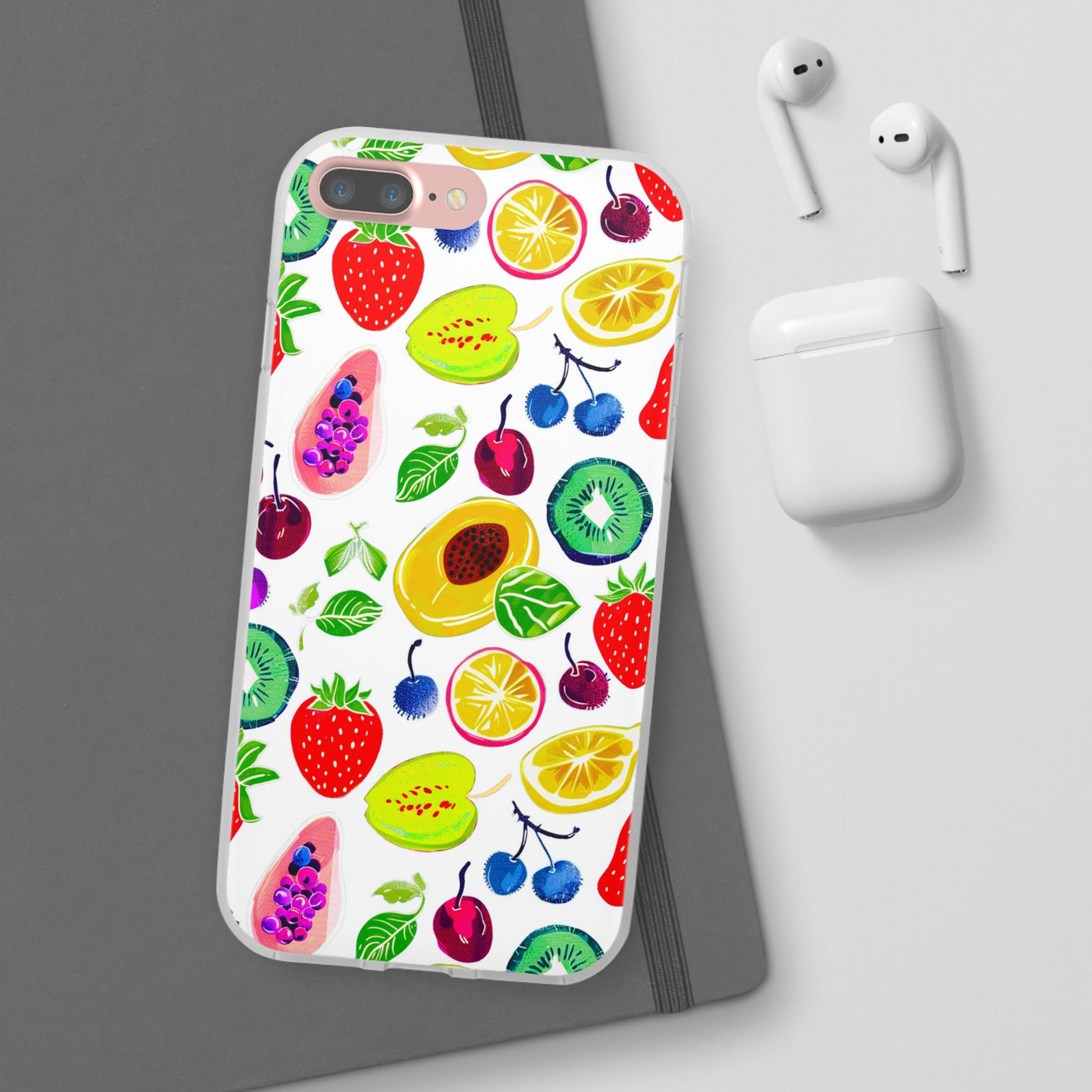 Cute Flexi Phone Cases, Summer Fruit Mix, Compatible with Samsung Galaxy S23, Samsung S22, Samsung S21, Samsung S20, Galaxy S20 Ultra