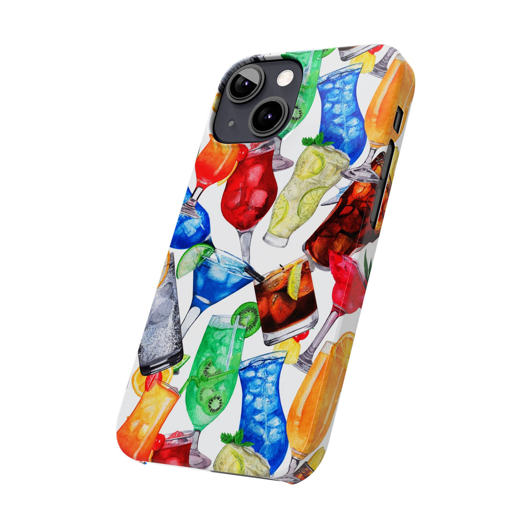 Slim Cute Phone Cases for Iphone - | iPhone 15 Case | iPhone 15 Pro Max Case, Iphone 14 Case, Iphone 14 Pro Max, Iphone 13, Summer Fruit Cocktail - Studio40ParkLane
