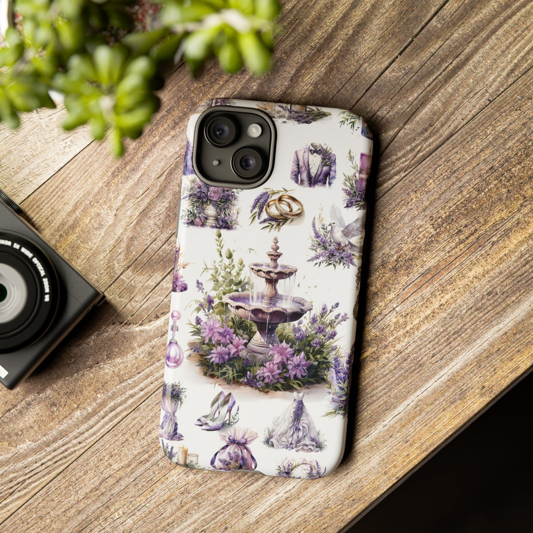 Impact Resistant, Lavender Wedding, Cute Phone Cases for Samsung S24, S23, S22, S21, IPhone 15 pro Iphone 14 pro Iphone 13 IPhone 12 Iphone 11 - Studio40ParkLane