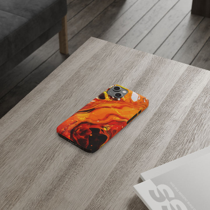 Slim Cute Phone Cases for Iphone - | iPhone 15 Case | iPhone 15 Pro Max Case, Iphone 14 Case, Iphone 14 Pro Max, Iphone 13, Marble Orange Yellow - Studio40ParkLane