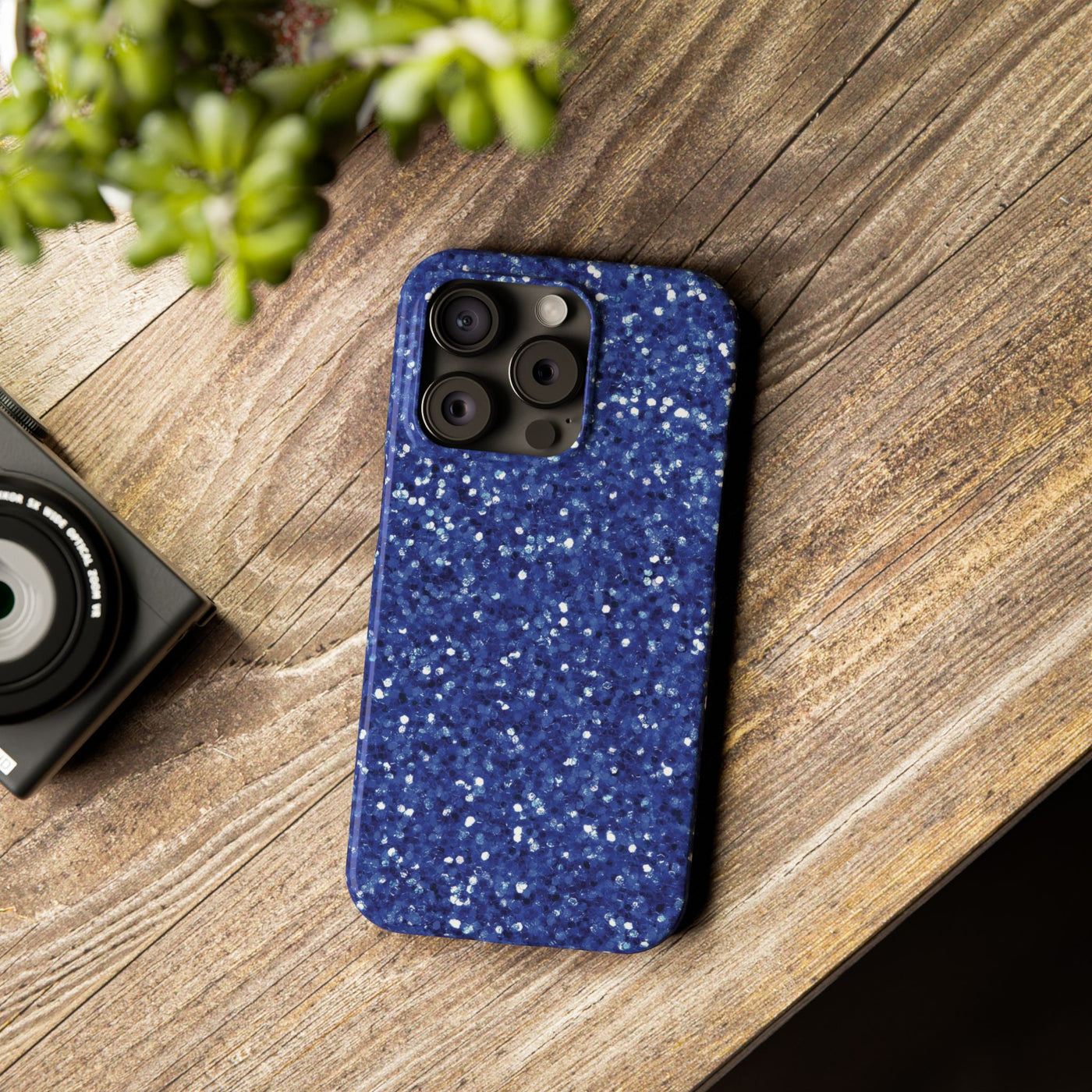 Slim Blue Muted Faux Play on Glitter Effect Cute Phone Cases for Iphone 16 Pro Max | iPhone 15 Case | iPhone 15 Pro Max Case, Iphone 14, Iphone 14 Pro Max, Iphone 13 12 11 8 7