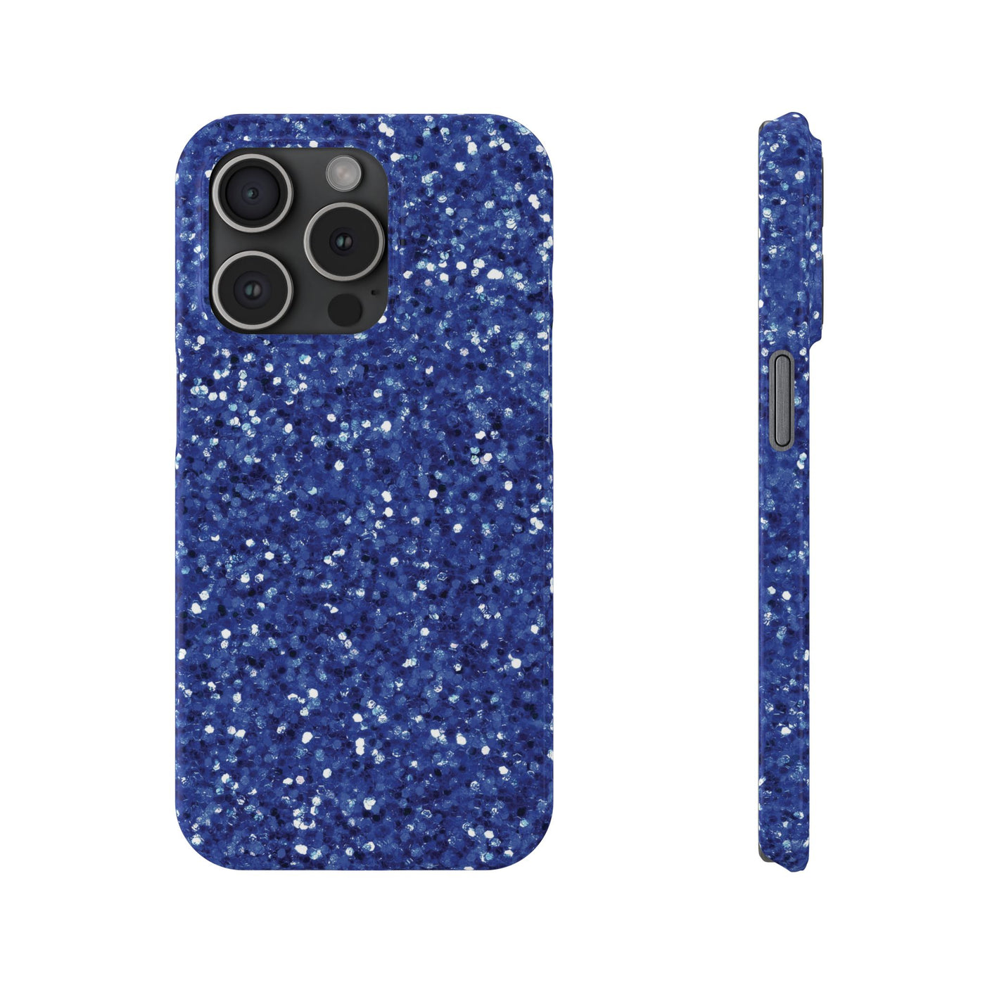 Slim Blue Muted Faux Play on Glitter Effect Cute Phone Cases for Iphone 16 Pro Max | iPhone 15 Case | iPhone 15 Pro Max Case, Iphone 14, Iphone 14 Pro Max, Iphone 13 12 11 8 7