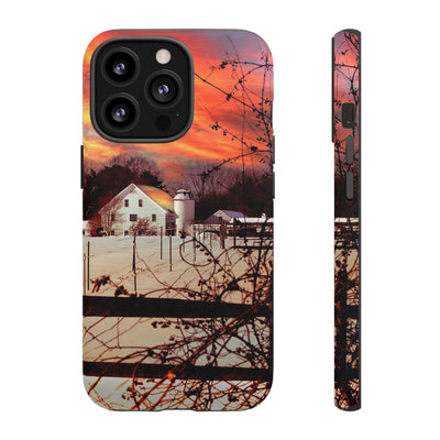 Impact Resistant, Winter Sunset Cute Phone Cases for Samsung S24, S23, S22, S21, IPhone 15 pro Iphone 14 pro Iphone 13 IPhone 12 Iphone 11