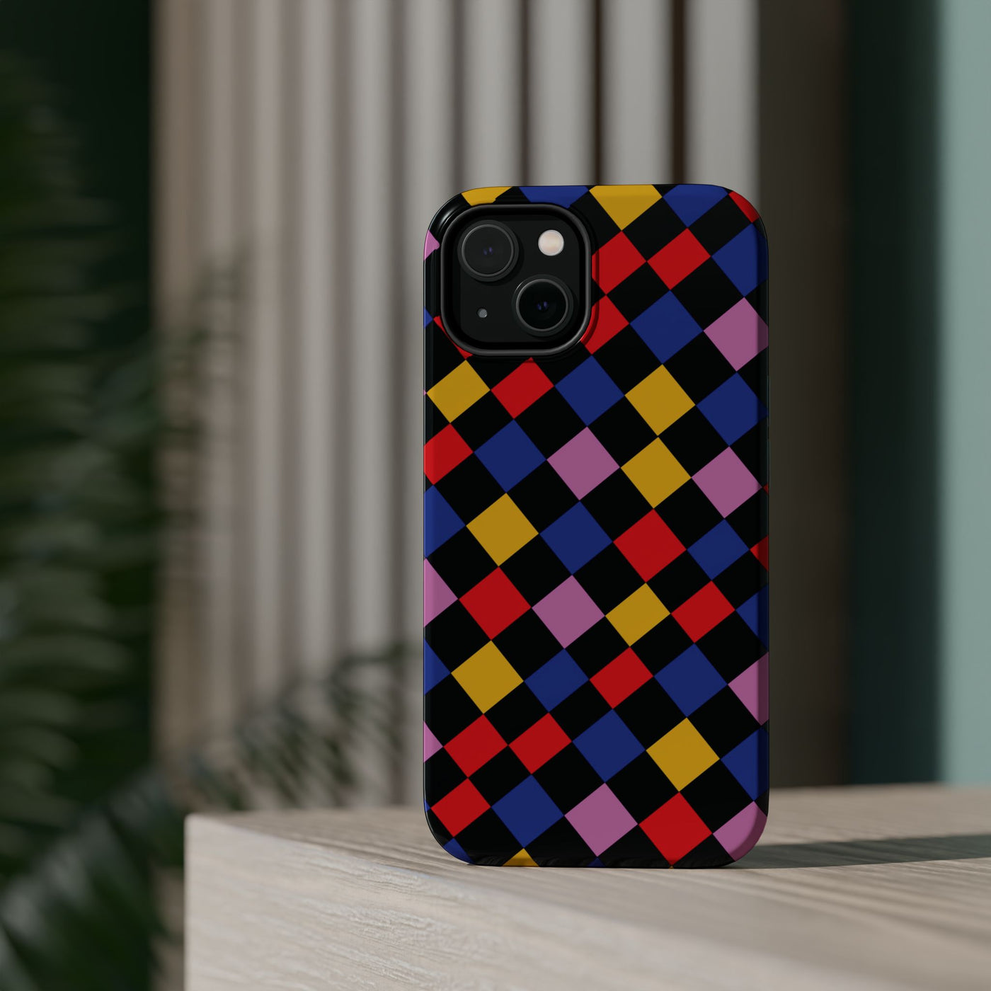 Aesthetic Colorful Checkerboard Tough Magsafe Phone Case - For iPhone 17 Pro Max iPhone 16 Pro iPhone 15 Iphone 14 Plus 13 Pro 12 11 Gift - Studio40ParkLane