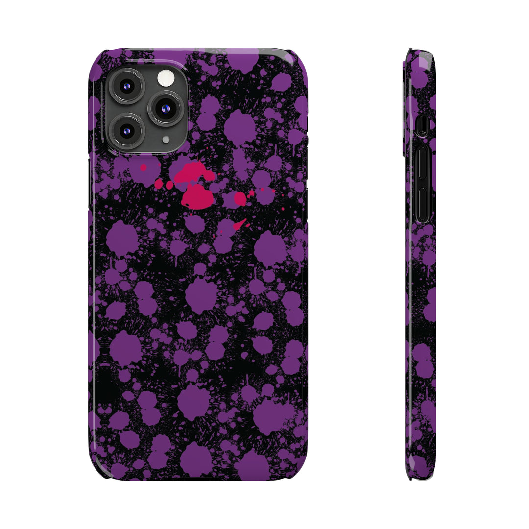 Slim Cute Phone Cases for Iphone - | iPhone 15 Case | iPhone 15 Pro Max Case, Iphone 14 Case, Iphone 14 Pro Max, Iphone 13, Purple Pink Paint Blots Splash - Studio40ParkLane