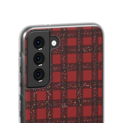 Cute Flexi Samsung Phone Cases, Red Plaid Galaxy S23 Phone Case, Samsung S22 Case, Samsung S21 Case, S20 Plus