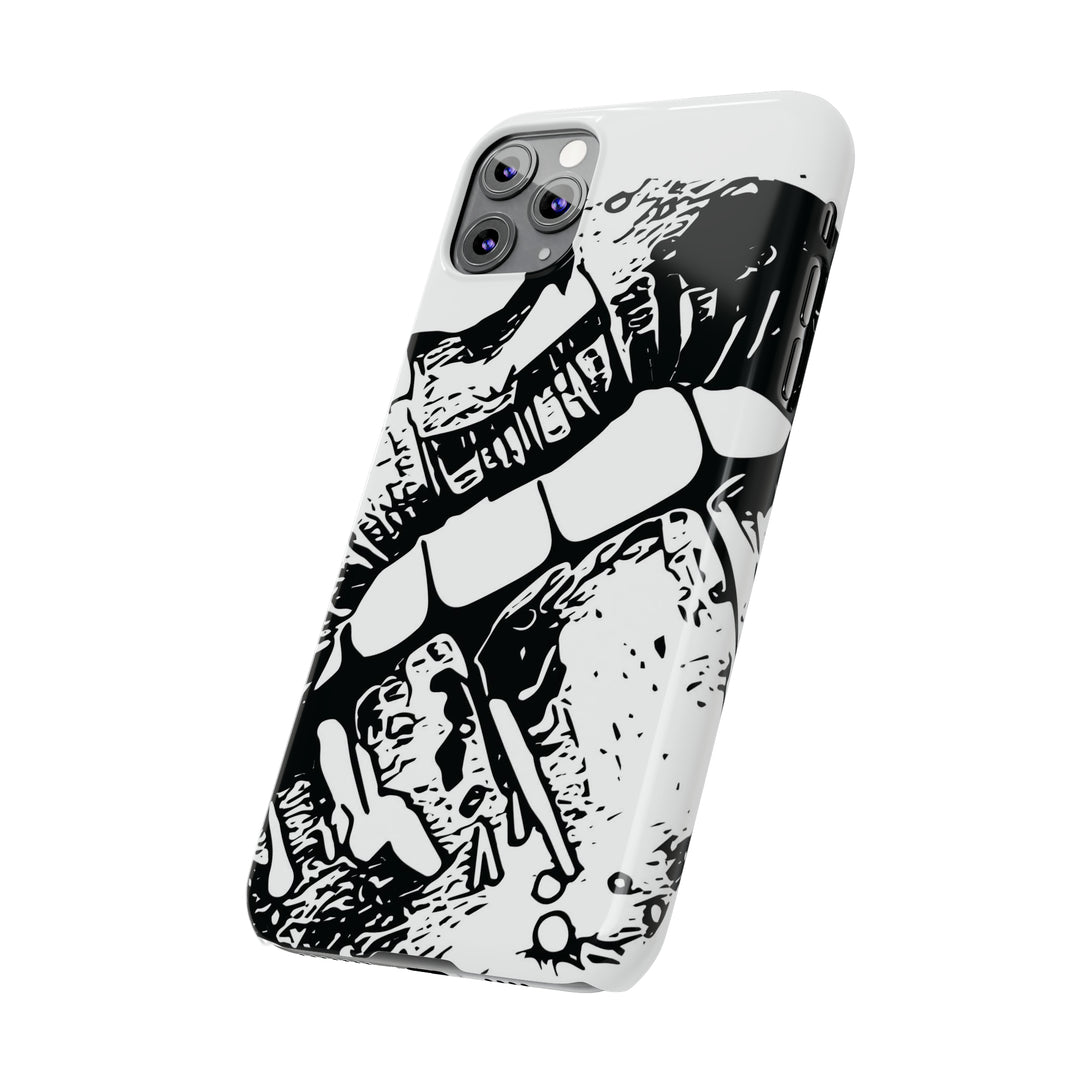 Slim Cute Phone Cases for Iphone - | iPhone 15 Case | iPhone 15 Pro Max Case, Iphone 14 Case, Iphone 14 Pro Max, Iphone 13, Smile Lips Black and White - Studio40ParkLane