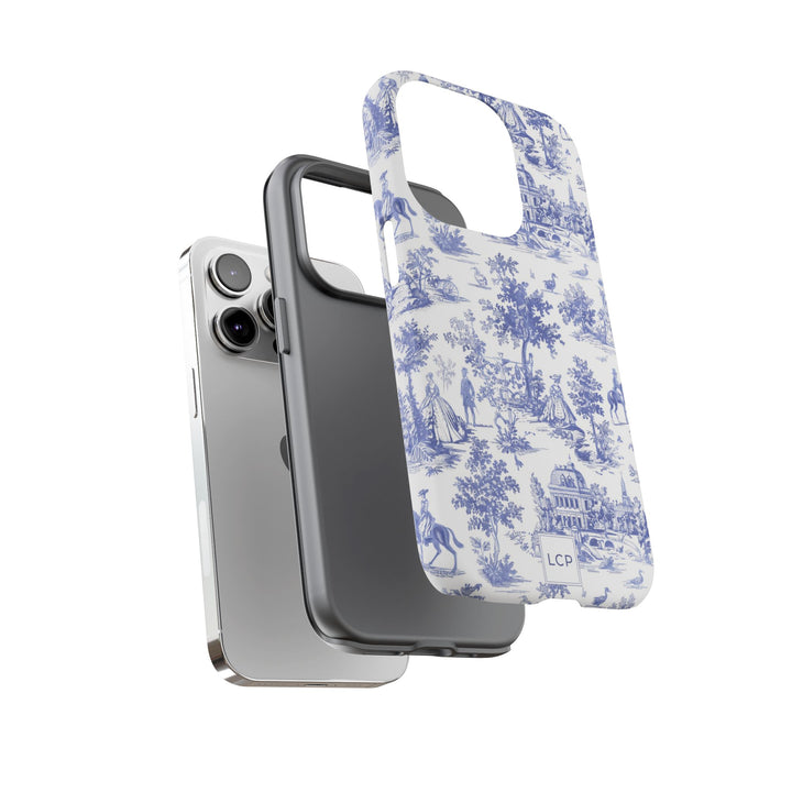 Personalized Custom French Toile Tough Cute Phone Case For Apple iPhone 18, 17, 16, 15 14, Pro Max, Samsung Galaxy S26, S25, S24 Plus Ultra