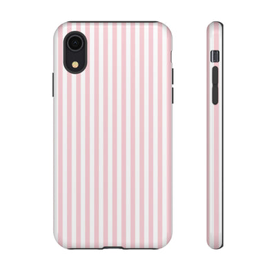 Tough Premium Sweet Pink Stripes Phone Case Gift for Her - For Apple iPhone 16 Pro Max 16e iPhone 15 Pro iPhone Iphone 14 Plus 13 Pro 12 SE XR - Studio40ParkLane