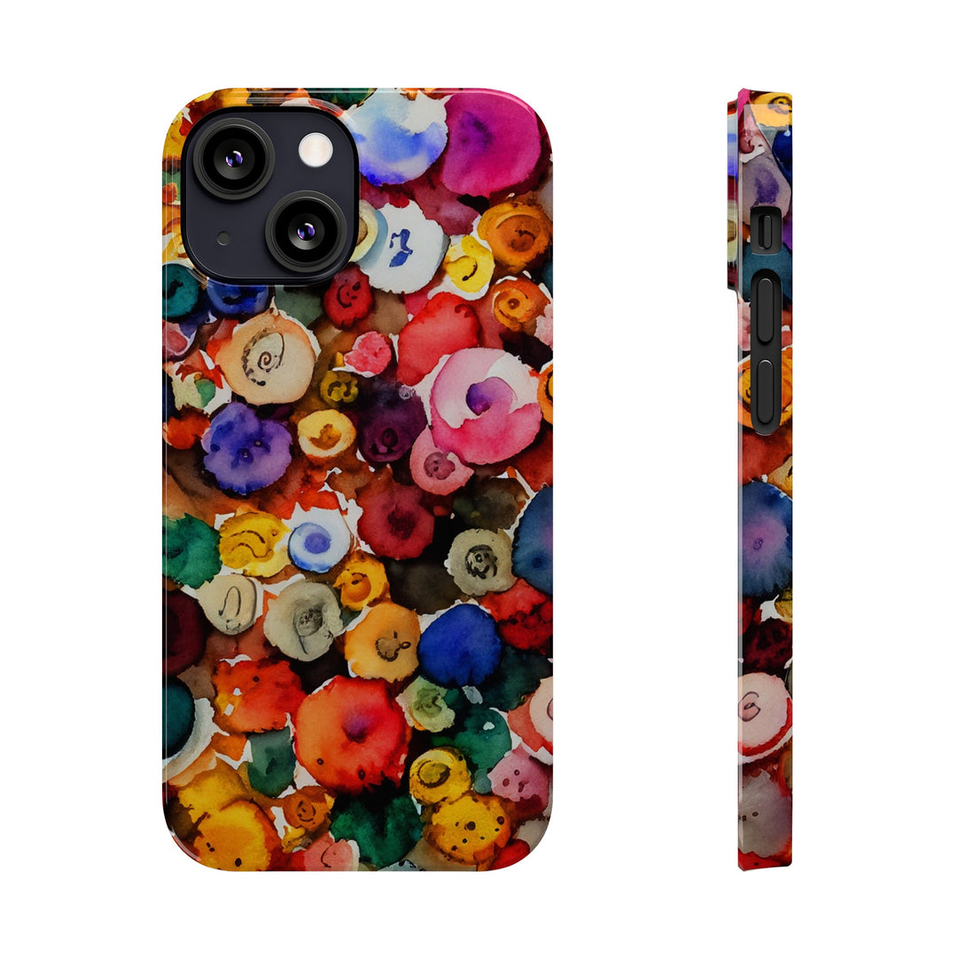 Slim Cute Phone Cases for Iphone | iPhone 15 Case | iPhone 15 Pro Max Case, Iphone 14, Iphone 14 Pro Max, Iphone 13, Colorful Buttons Abstract - Studio40ParkLane