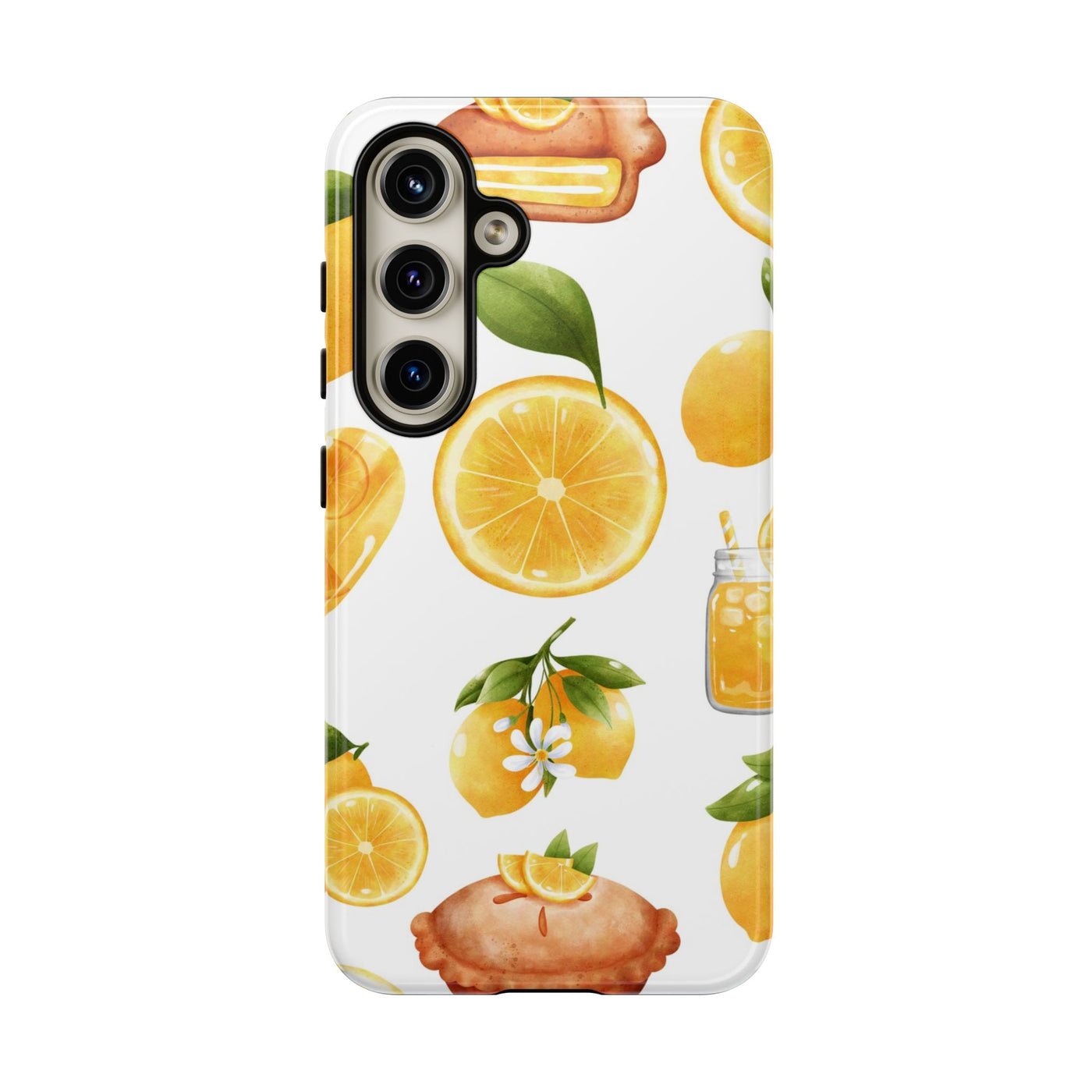 Impact Resistant, Lemon Fruit Pie, Cute Phone Cases for Samsung S24, S23, S22, S21, IPhone 15 pro Iphone 14 pro Iphone 13 IPhone 12 Iphone 11