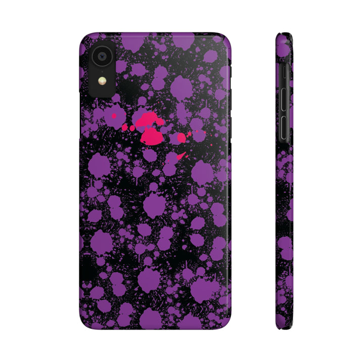 Slim Cute Phone Cases for Iphone - | iPhone 15 Case | iPhone 15 Pro Max Case, Iphone 14 Case, Iphone 14 Pro Max, Iphone 13, Purple Pink Paint Blots Splash - Studio40ParkLane