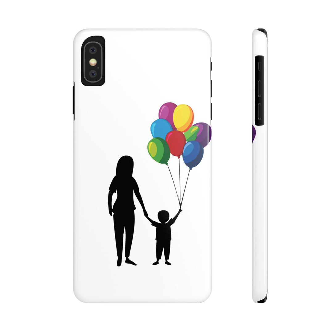 Slim Mother Child Balloons Gift for Her Cute Phone Cases for Iphone 16 Pro Max | iPhone 15 Case | iPhone 15 Pro Max Case, Iphone 14, 13, 12, 11, 10, 8, 7 - Studio40ParkLane