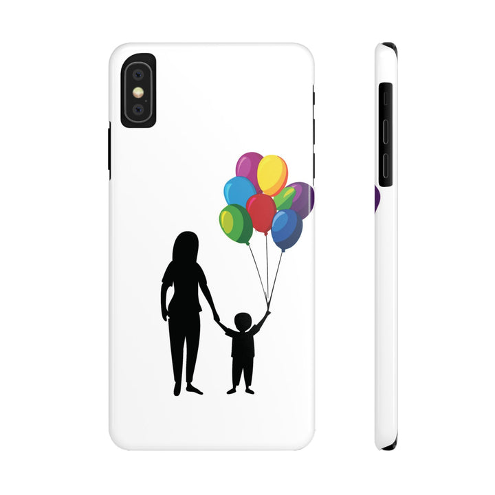 Slim Mother Child Balloons Gift for Her Cute Phone Cases for Iphone 16 Pro Max | iPhone 15 Case | iPhone 15 Pro Max Case, Iphone 14, 13, 12, 11, 10, 8, 7 - Studio40ParkLane