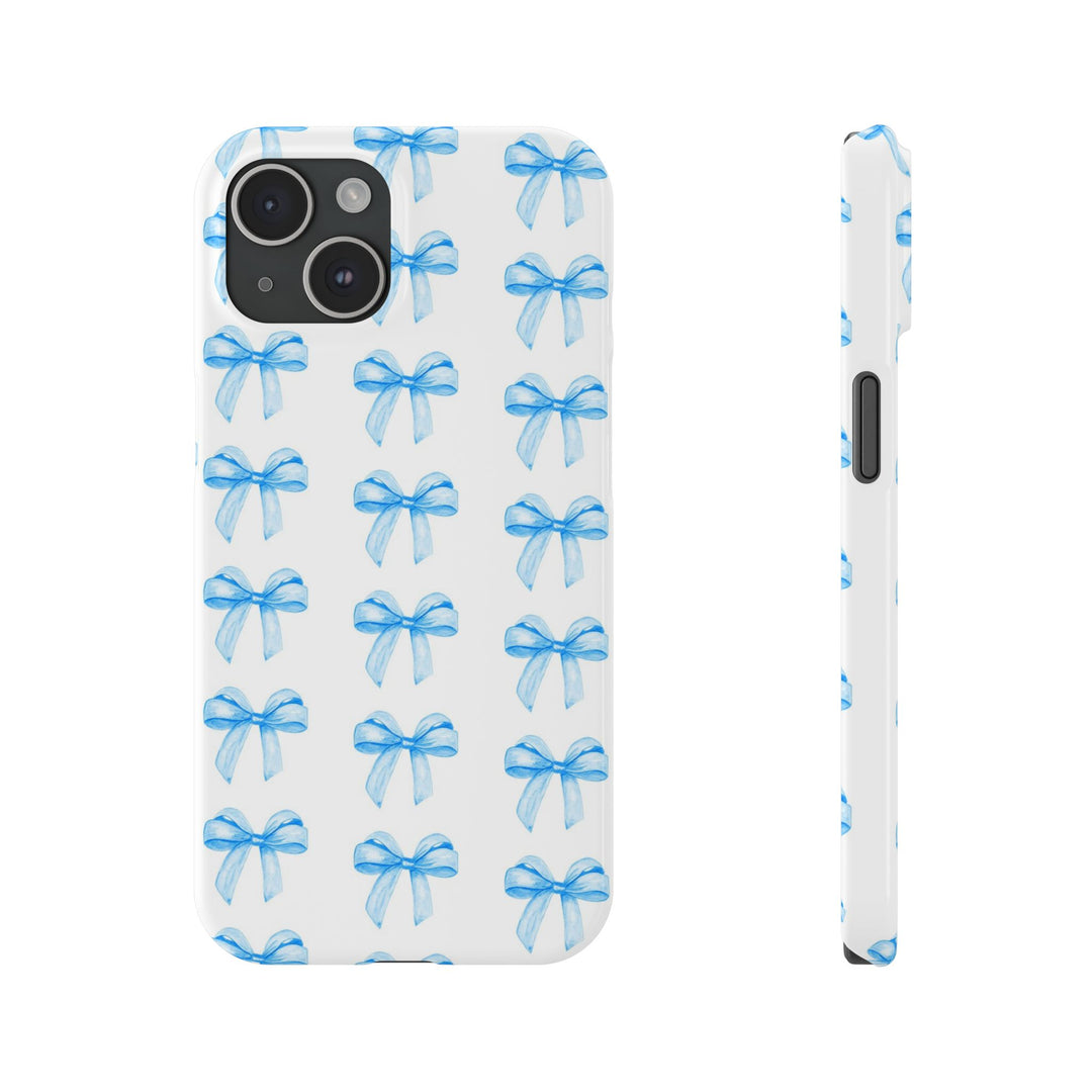 Slim Blue Bows Cute Phone Cases for Iphone 16 Pro Max | iPhone 15 Case | iPhone 15 Pro Max Case, Iphone 14, Iphone 14 Pro Max, Iphone 13 12 11 8 7 - Studio40ParkLane