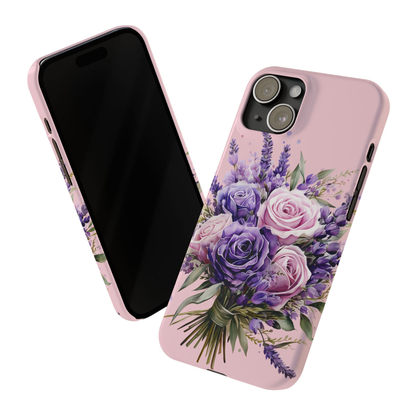 Slim Lavender Bouquet Flowers Cute Phone Cases for Iphone 16 Pro Max | iPhone 15 Case | iPhone 15 Pro Max Case, Iphone 14, Iphone 14 Pro Max, Iphone 13 12 11 8 7