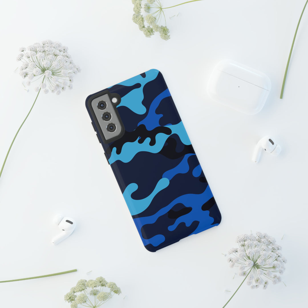 Cute Samsung Phone Case | Aesthetic Samsung Phone Case | Galaxy S23, S22, S21, S20 | Blue Camouflage, Protective Phone Case - Studio40ParkLane