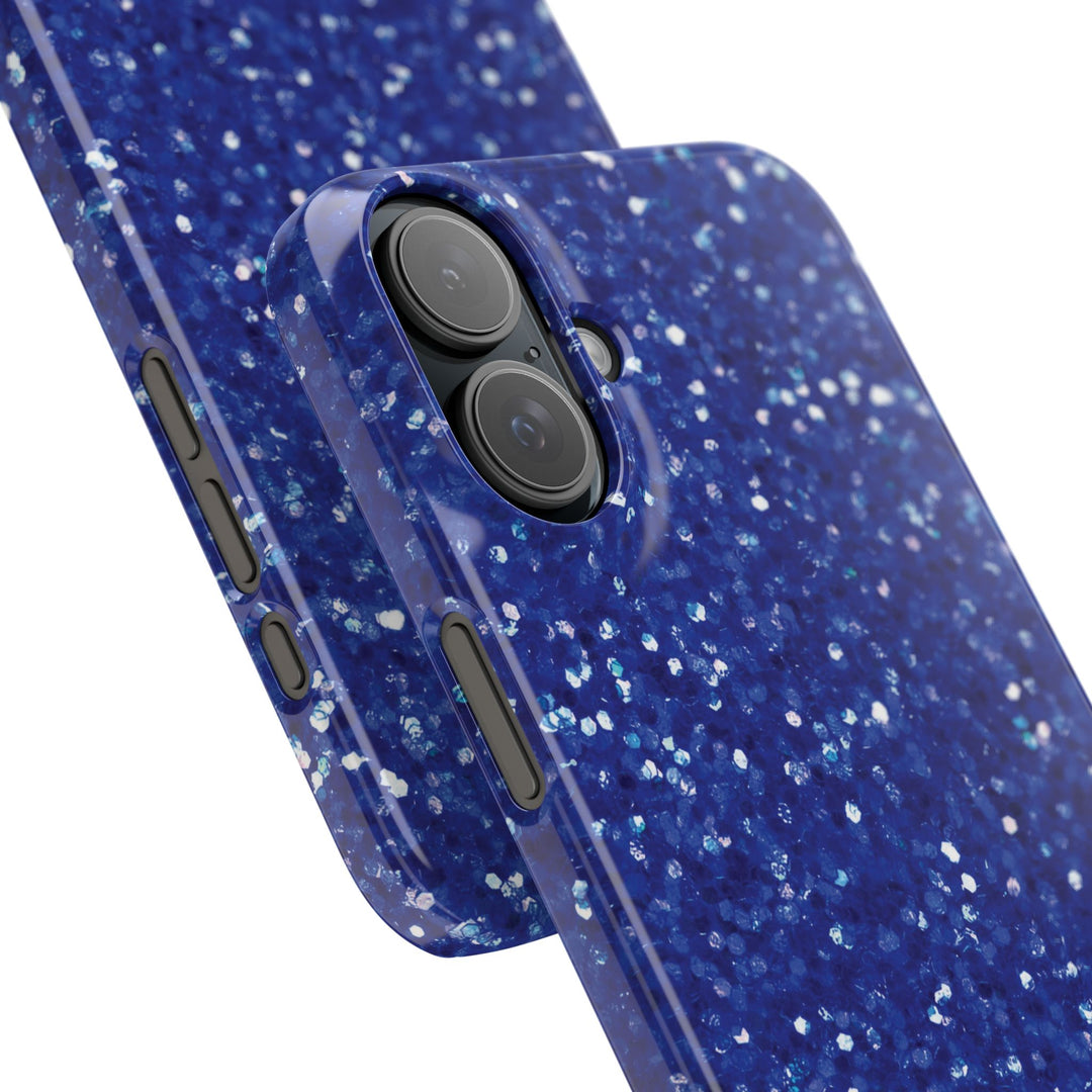 Slim Blue Muted Faux Play on Glitter Effect Cute Phone Cases for Iphone 16 Pro Max | iPhone 15 Case | iPhone 15 Pro Max Case, Iphone 14, Iphone 14 Pro Max, Iphone 13 12 11 8 7 - Studio40ParkLane