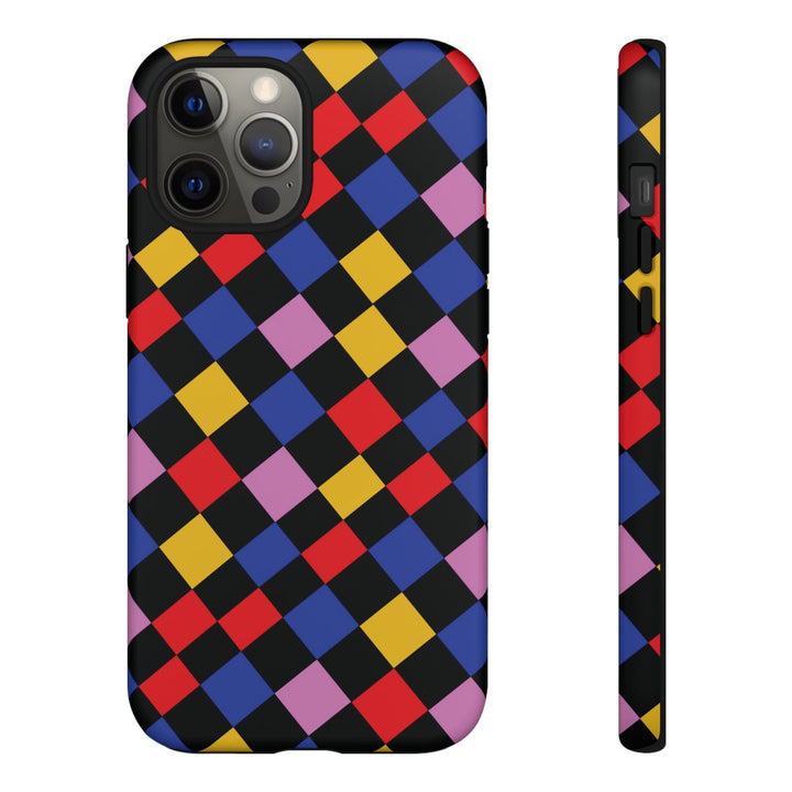 Aesthetic Tough Colorful Checkerboard Phone Case Premium - For iPhone 17 Pro Max iPhone 16 Pro iPhone 15 Iphone 14 Plus 13 Pro 12 11 10 XR - Studio40ParkLane