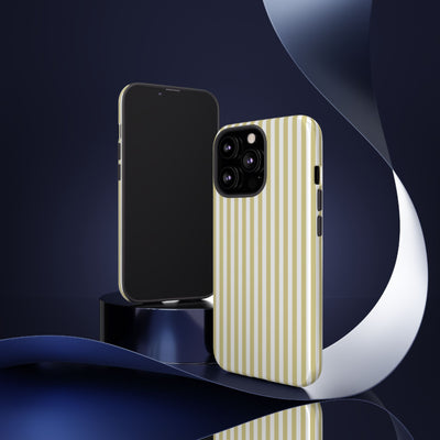 Tough Premium Soft Yellow Stripes Phone Case Gift for Her - For Apple iPhone 16 Pro Max 16e iPhone 15 Pro iPhone Iphone 14 Plus 13 Pro 12 SE XR - Studio40ParkLane