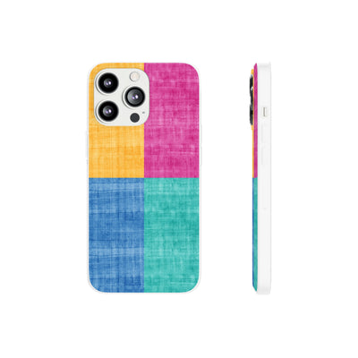 Cute Flexi Phone Cases, Abstract Colored Blocks, Compatible with Samsung Galaxy S23, Samsung S22, Samsung S21, Samsung S20, Galaxy S20 Ultra