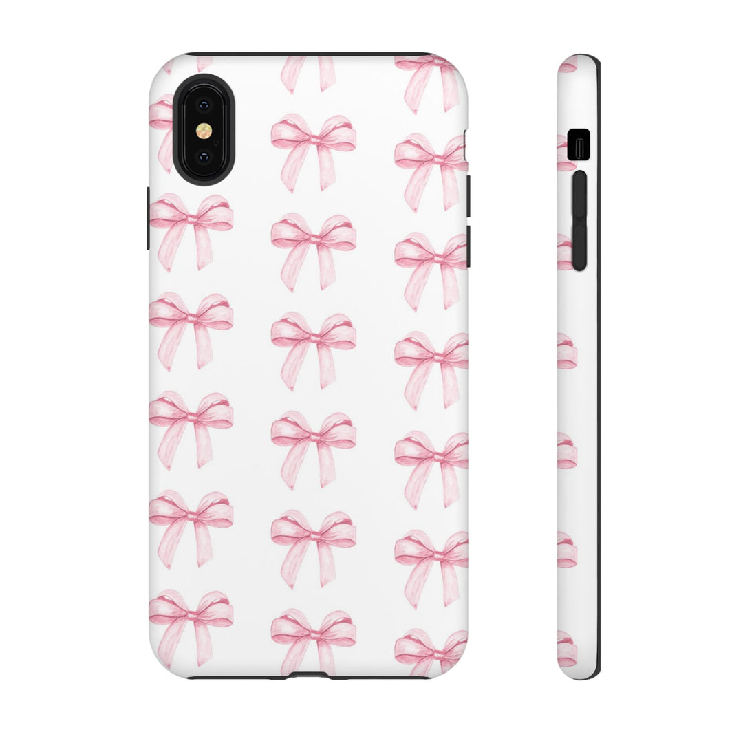 Pink Bows Cute Phone Case, for IPhone 16 Pro Max | Iphone 15, Iphone 14, IPhone 13 Case, 11 8 7, Samsung Galaxy S24, S23, S22, S21, 2 Layer Protection - Studio40ParkLane