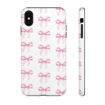 Pink Bows Cute Phone Case, for IPhone 16 Pro Max | Iphone 15, Iphone 14, IPhone 13 Case, 11 8 7, Samsung Galaxy S24, S23, S22, S21, 2 Layer Protection