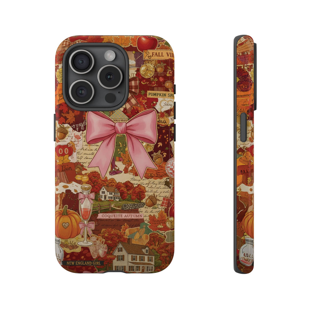 New England Fall Coquette Collage Tough Premium Phone Case - For iPhone 16 Pro Max iPhone 15 Pro iPhone Iphone 14 Plus 13 Pro 12 11 10 XR XS