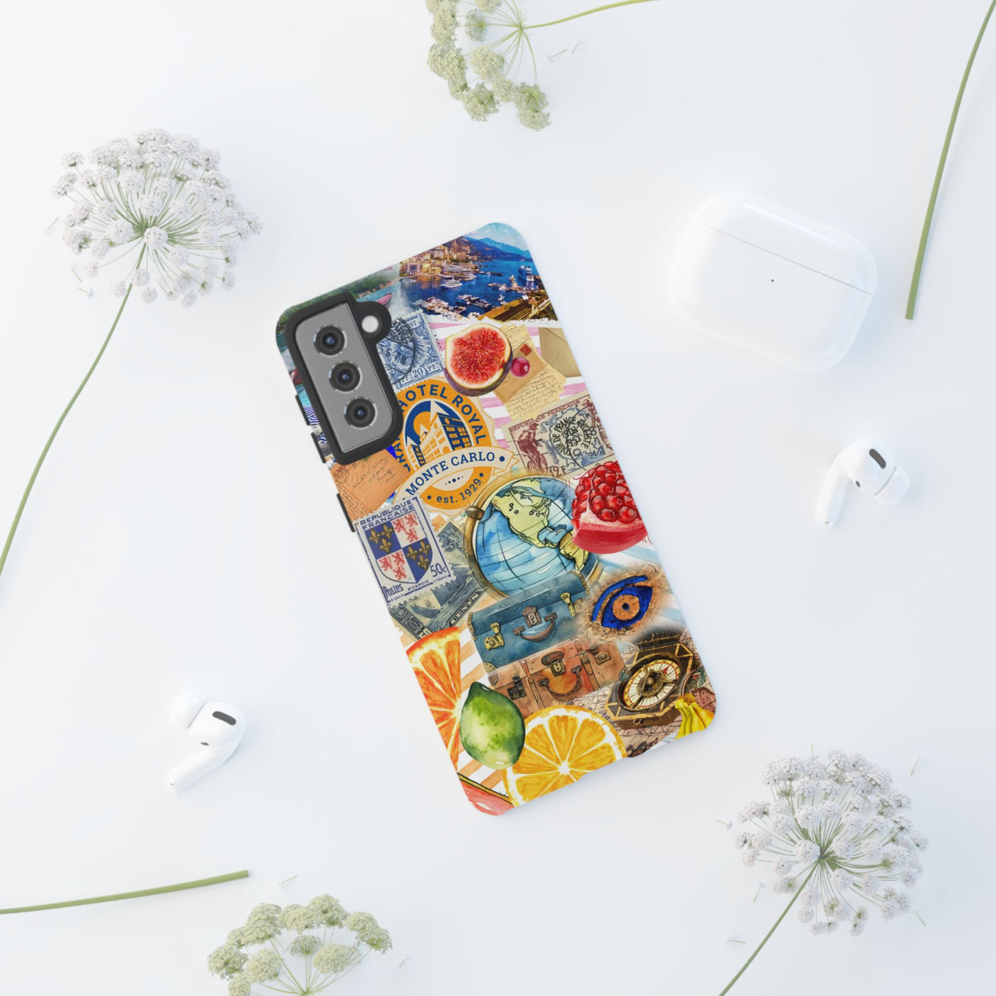 Cute European Summer Collage Phone Case, for IPhone 16 Case | Iphone 15, Iphone 14, IPhone 13 Case, 11 8 7, Samsung Galaxy S24, S23, S22, S21 Extra Protective