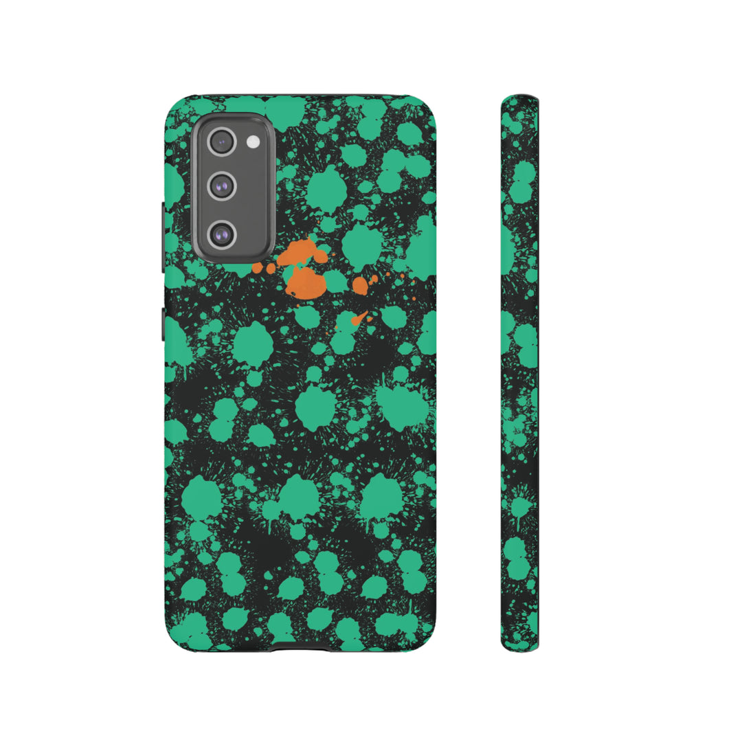 Cute Samsung Phone Case | Aesthetic Samsung Phone Case | Paint Splash Green Orange | Galaxy S23, S22, S21, S20 | Luxury Double Layer | Cool - Studio40ParkLane