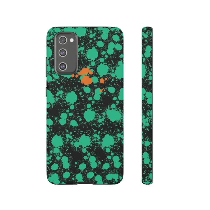 Cute Samsung Phone Case | Aesthetic Samsung Phone Case | Paint Splash Green Orange | Galaxy S23, S22, S21, S20 | Luxury Double Layer | Cool - Studio40ParkLane